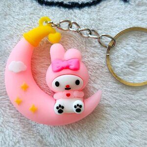 New My Melody on Pink Moon Keychain